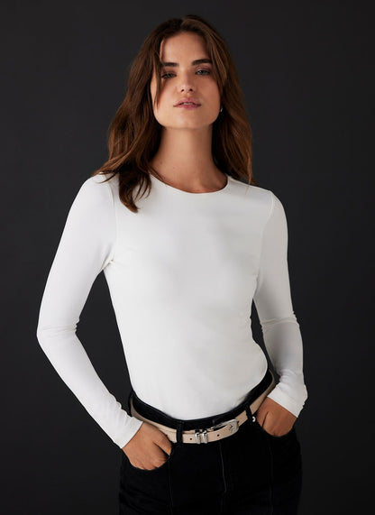 White Long Sleeve Layering Top
