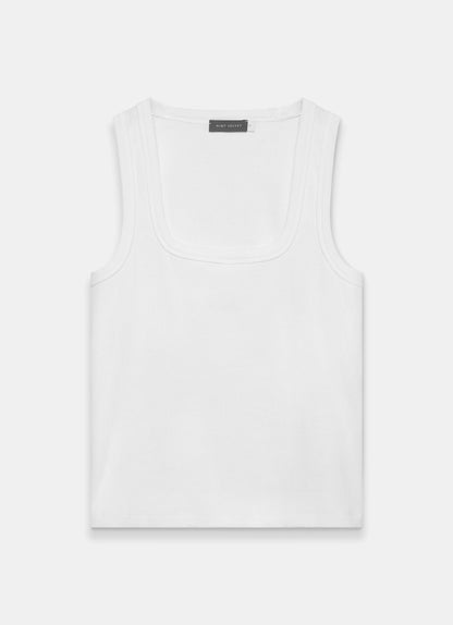 White Scoop Neck Vest