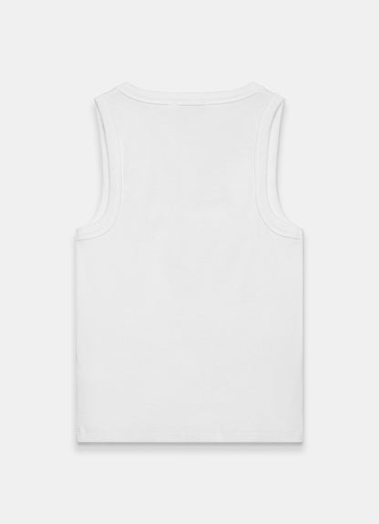 White Scoop Neck Vest