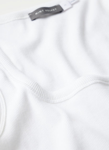 White Scoop Neck Vest