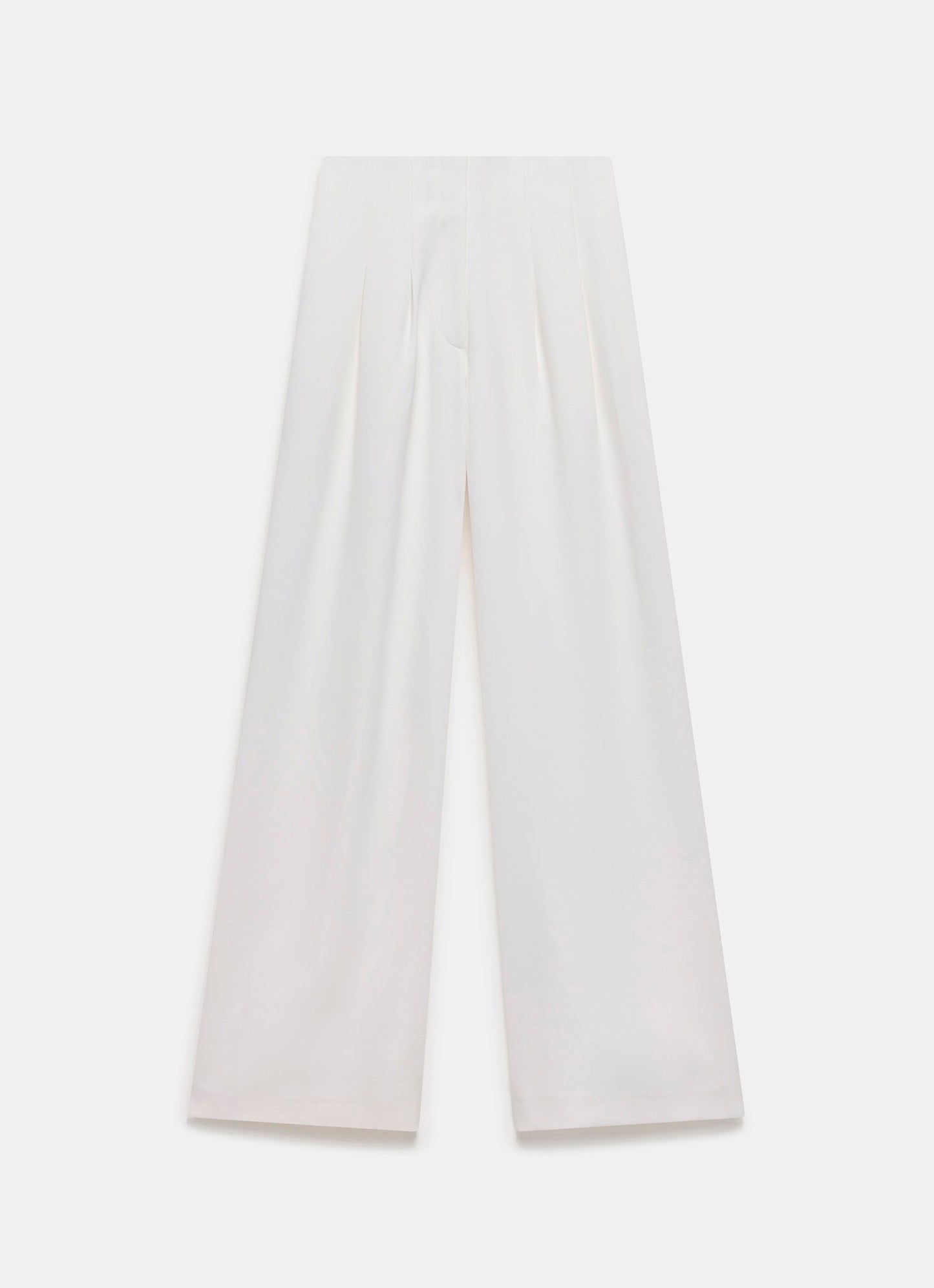White Wide Leg Darted Trousers