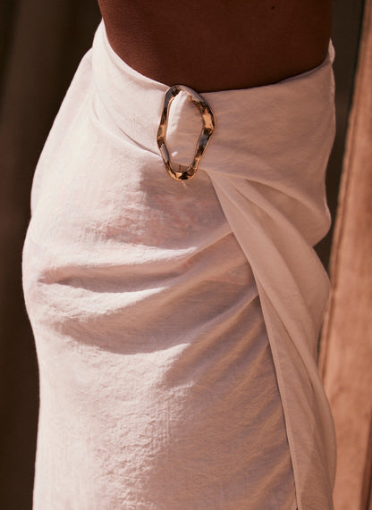 White Gold Trim Sarong