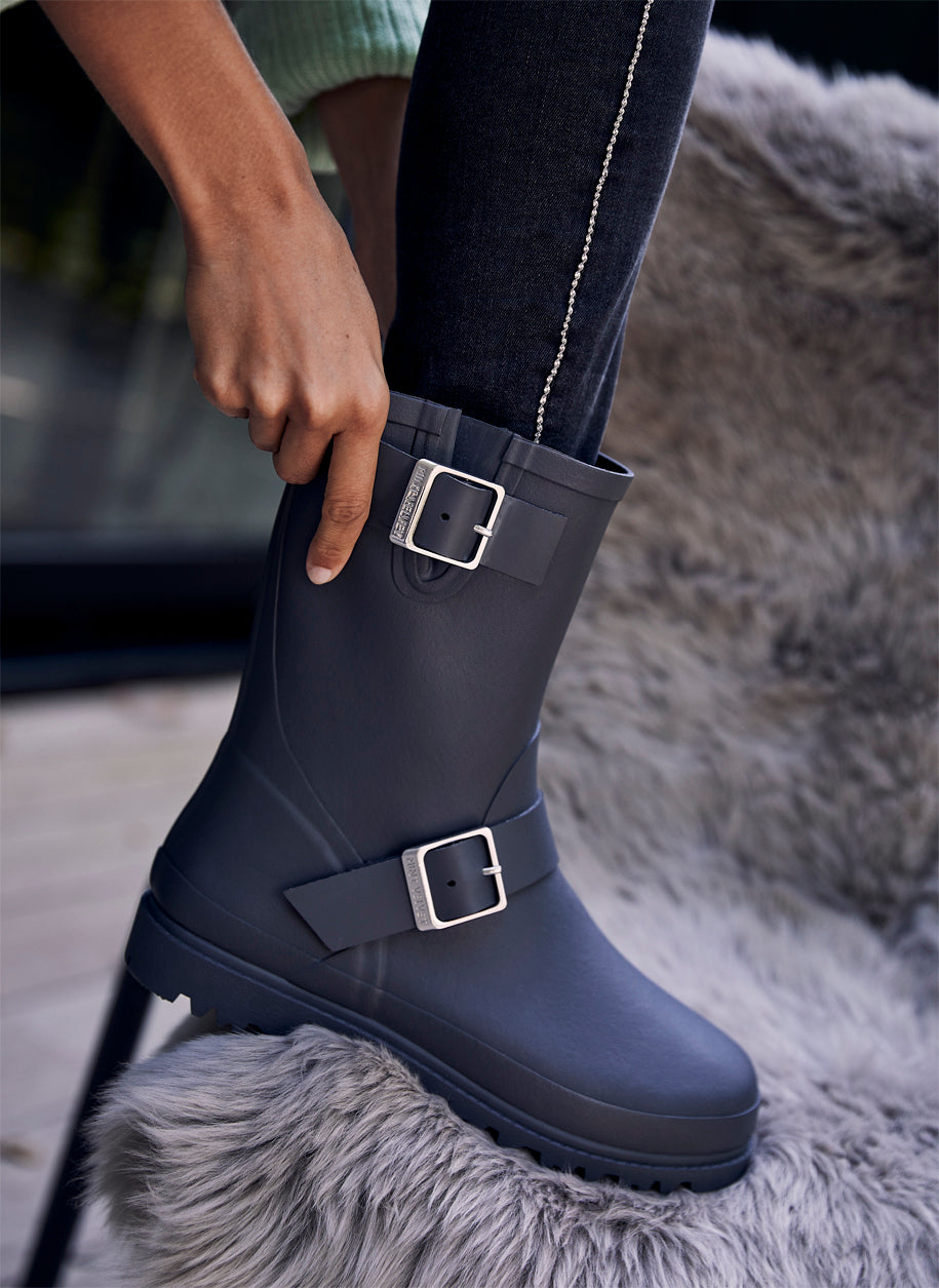 Wynter Dark Grey Short Wellies