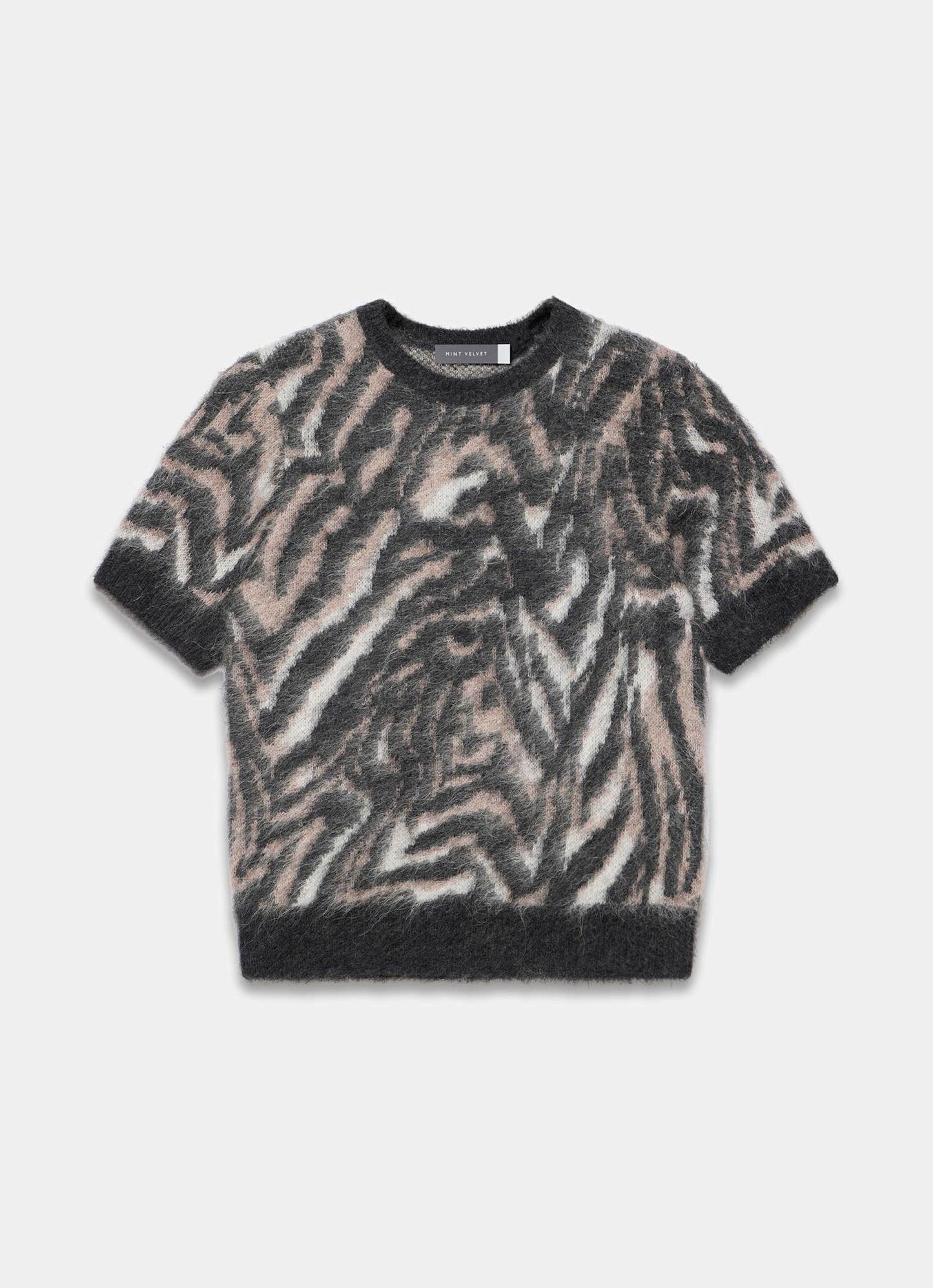 Neutral Zebra Knit Top