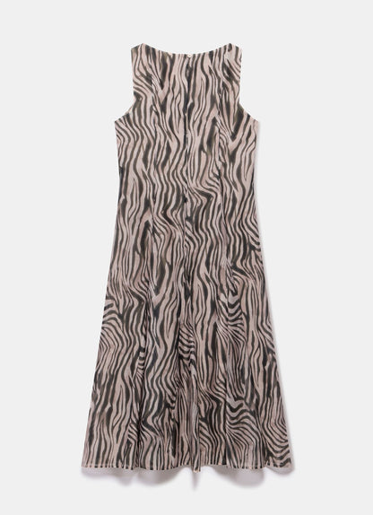 Black Zebra Print Maxi Dress