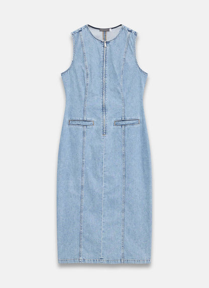 Light Indigo Denim Midi Dress