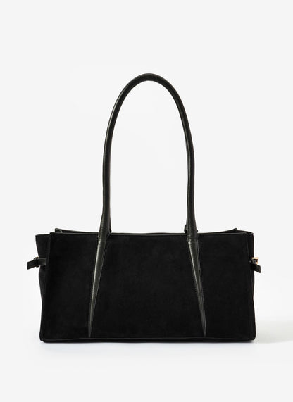 Zita Black Suede Shoulder Bag