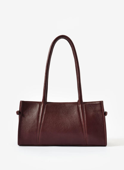 Zita Burgundy Leather Shoulder Bag