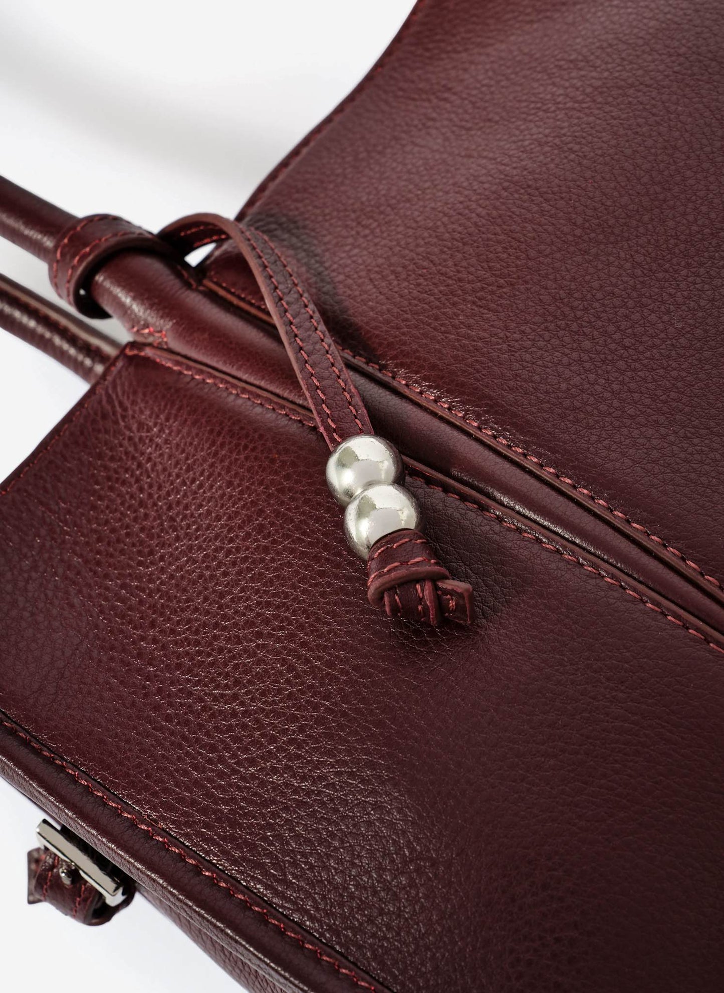 Zita Burgundy Leather Shoulder Bag
