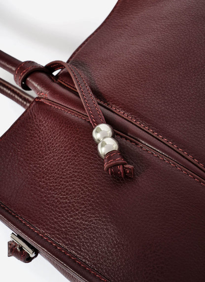 Zita Burgundy Leather Shoulder Bag