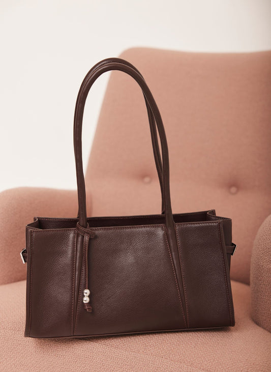 Zita Burgundy Leather Shoulder Bag