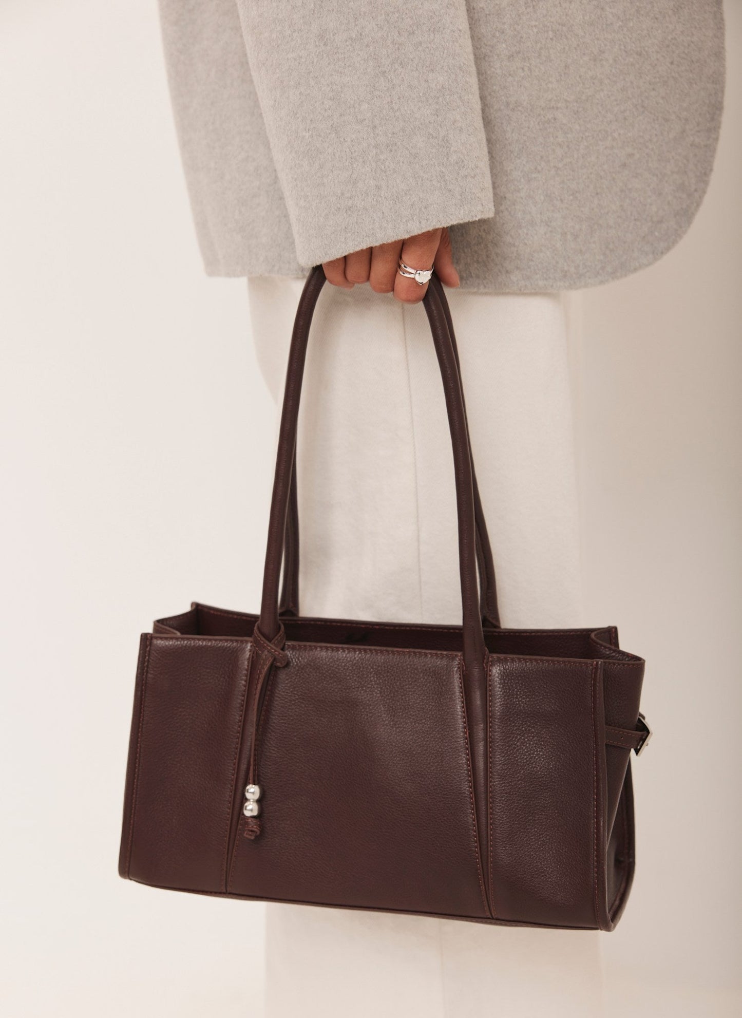 Zita Burgundy Leather Shoulder Bag