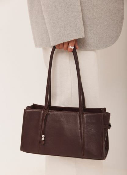 Zita Burgundy Leather Shoulder Bag
