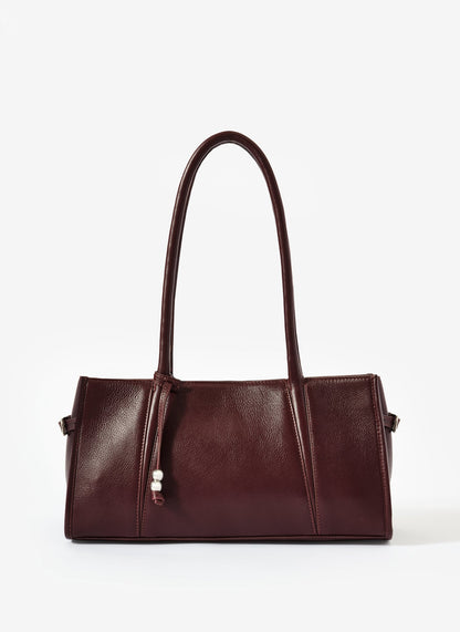 Zita Burgundy Leather Shoulder Bag