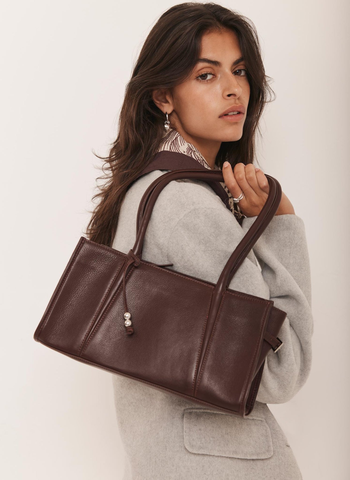 Zita Burgundy Leather Shoulder Bag